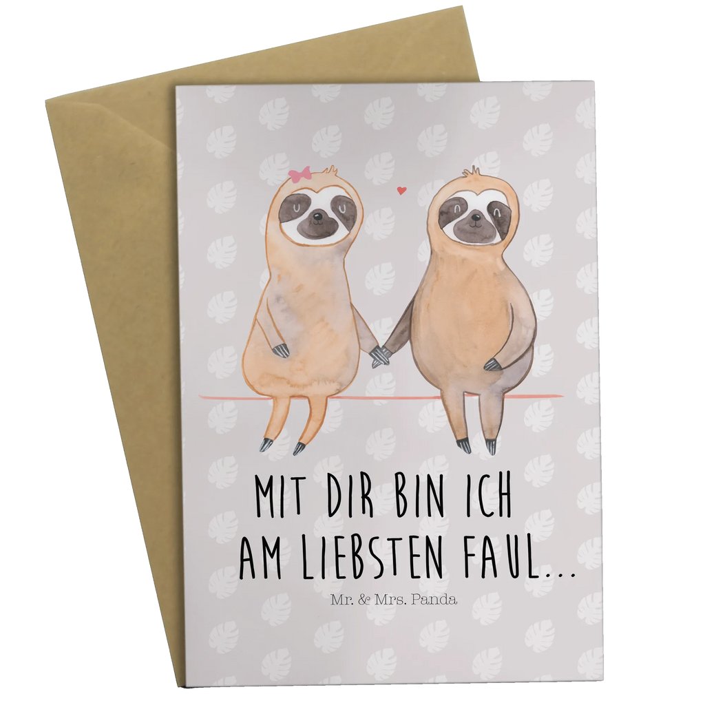 Grußkarte Faultier Pärchen Grußkarte, Klappkarte, Einladungskarte, Glückwunschkarte, Hochzeitskarte, Geburtstagskarte, Karte, Ansichtskarten, Faultier, Faultier Geschenk, Faultier Deko, Faultiere, faul, Lieblingstier, Liebe, Liebespaar, Faultierliebe, Faultierpärchen, verliebt, verlobt, gemeinsam, relaxen, Pärchen, Beziehung, Langsamkeit