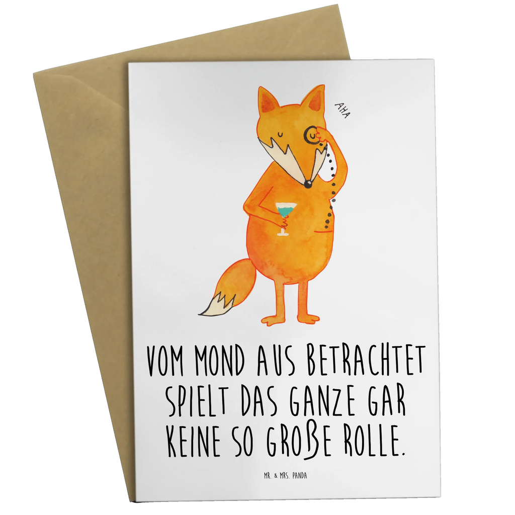 Grußkarte Fuchs Lord Grußkarte, Klappkarte, Einladungskarte, Glückwunschkarte, Hochzeitskarte, Geburtstagskarte, Karte, Ansichtskarten, Fuchs, Füchse, tröstende Worte, Spruch lustig, Liebeskummer Geschenk, Motivation Spruch, Problemlösung