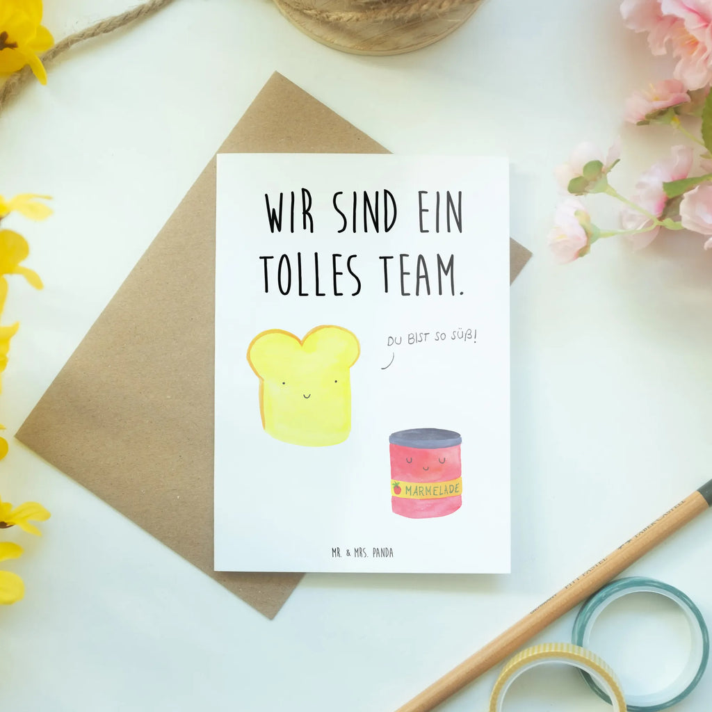 Grußkarte Toast & Marmelade Grußkarte, Klappkarte, Einladungskarte, Glückwunschkarte, Hochzeitskarte, Geburtstagskarte, Karte, Ansichtskarten, Tiermotive, Gute Laune, lustige Sprüche, Tiere, Toast, Marmelade, Dreamteam, süße Postkarte, süß, Küche Deko, Küche Spruch, Frühstück Einladung, Brot, Toastbrot