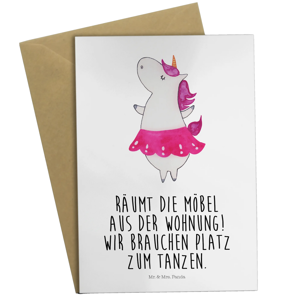 Grußkarte Einhorn Ballerina Grußkarte, Klappkarte, Einladungskarte, Glückwunschkarte, Hochzeitskarte, Geburtstagskarte, Karte, Ansichtskarten, Einhorn, Einhörner, Einhorn Deko, Pegasus, Unicorn, Tanzen, Ballerina, Party, Wohnung, Spaß, Feiern, Geburtstag, Tänzerin, Lebenslust, Lebensfreude