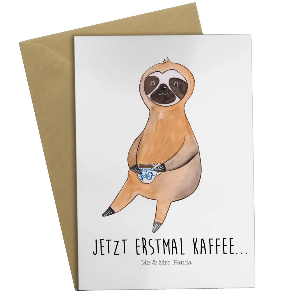 Grußkarte Faultier Kaffee Grußkarte, Klappkarte, Einladungskarte, Glückwunschkarte, Hochzeitskarte, Geburtstagskarte, Karte, Ansichtskarten, Faultier, Faultier Geschenk, Faultier Deko, Faultiere, faul, Lieblingstier, Kaffee, erster Kaffee, Morgenmuffel, Frühaufsteher, Kaffeetasse, Genießer, Coffee, Kaffeegetränk