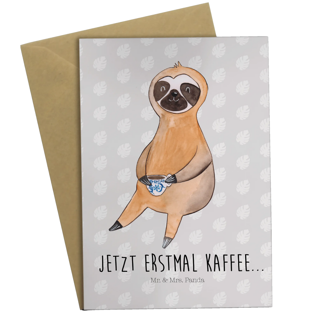 Grußkarte Faultier Kaffee Grußkarte, Klappkarte, Einladungskarte, Glückwunschkarte, Hochzeitskarte, Geburtstagskarte, Karte, Ansichtskarten, Faultier, Faultier Geschenk, Faultier Deko, Faultiere, faul, Lieblingstier, Kaffee, erster Kaffee, Morgenmuffel, Frühaufsteher, Kaffeetasse, Genießer, Coffee, Kaffeegetränk