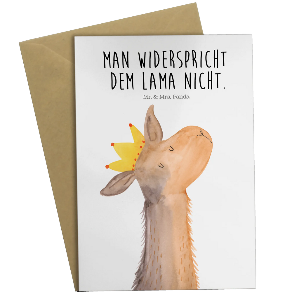 Grußkarte Lamakopf König Grußkarte, Klappkarte, Einladungskarte, Glückwunschkarte, Hochzeitskarte, Geburtstagskarte, Karte, Ansichtskarten, Lama, Alpaka, Lamas, König, Königin, Freundin, Mama, Papa, Büro Kollege, Kollegin, Chef, Vorgesetzter, Abi, Abitur