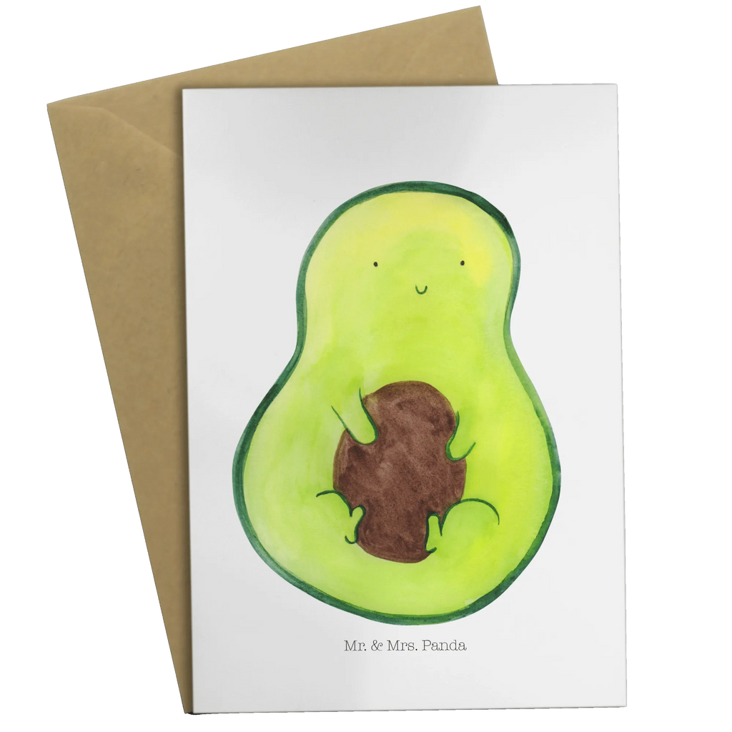 Greetings card avocado core Grußkarte, Klappkarte, Einladungskarte, Glückwunschkarte, Hochzeitskarte, Geburtstagskarte, Karte, Ansichtskarten, Avocado, Veggie, Vegan, Gesund, Avokado, Avocadokern, Kern, Pflanze, Spruch Leben