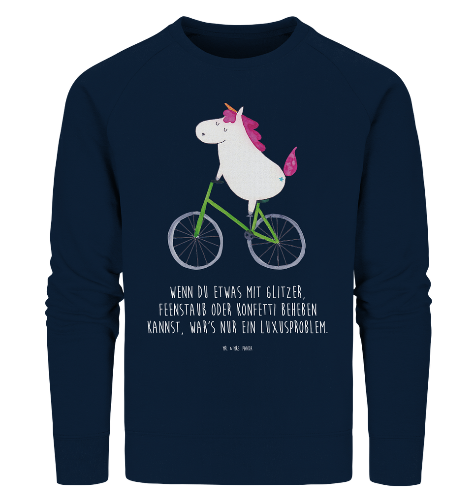 Organic Pullover Einhorn Radfahrer Pullover, Pullover Männer, Pullover Frauen, Sweatshirt, Sweatshirt Männer, Sweatshirt Frauen, Unisex, Einhorn, Einhörner, Einhorn Deko, Pegasus, Unicorn, Radfahren, Radfahrer, Rad, Bike, Feenstaub, Konfetti, Luxusproblem, Kummer, Liebeskummer