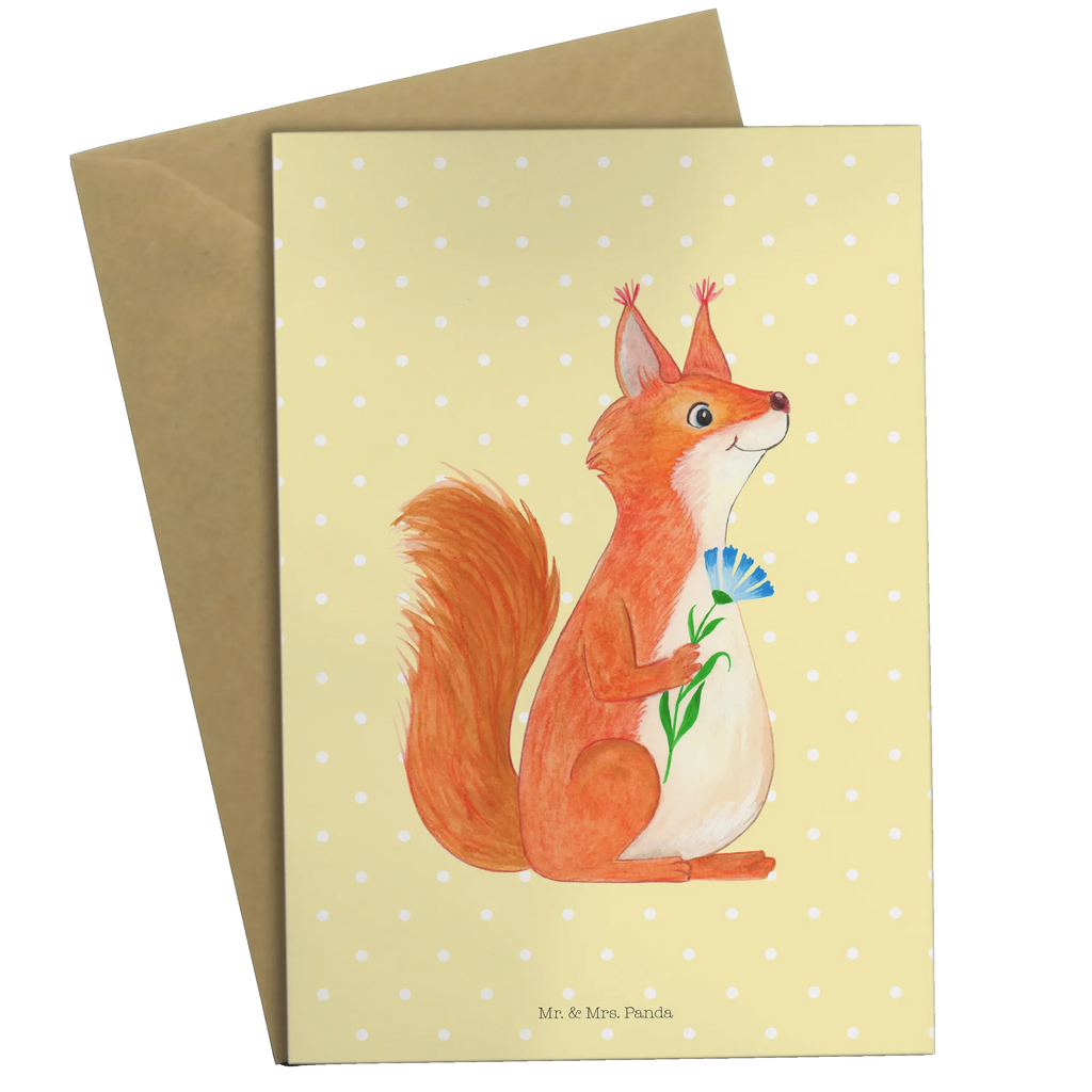 Grußkarte Eichhörnchen Blume Grußkarte, Klappkarte, Einladungskarte, Glückwunschkarte, Hochzeitskarte, Geburtstagskarte, Karte, Ansichtskarten, Tiermotive, Gute Laune, lustige Sprüche, Tiere, Eichhörnchen, Eichhorn, Spruch positiv, Lachen, Spaß, Motivation Sprüche, Motivation Bilder, glücklich Spruch, Spruch Deko