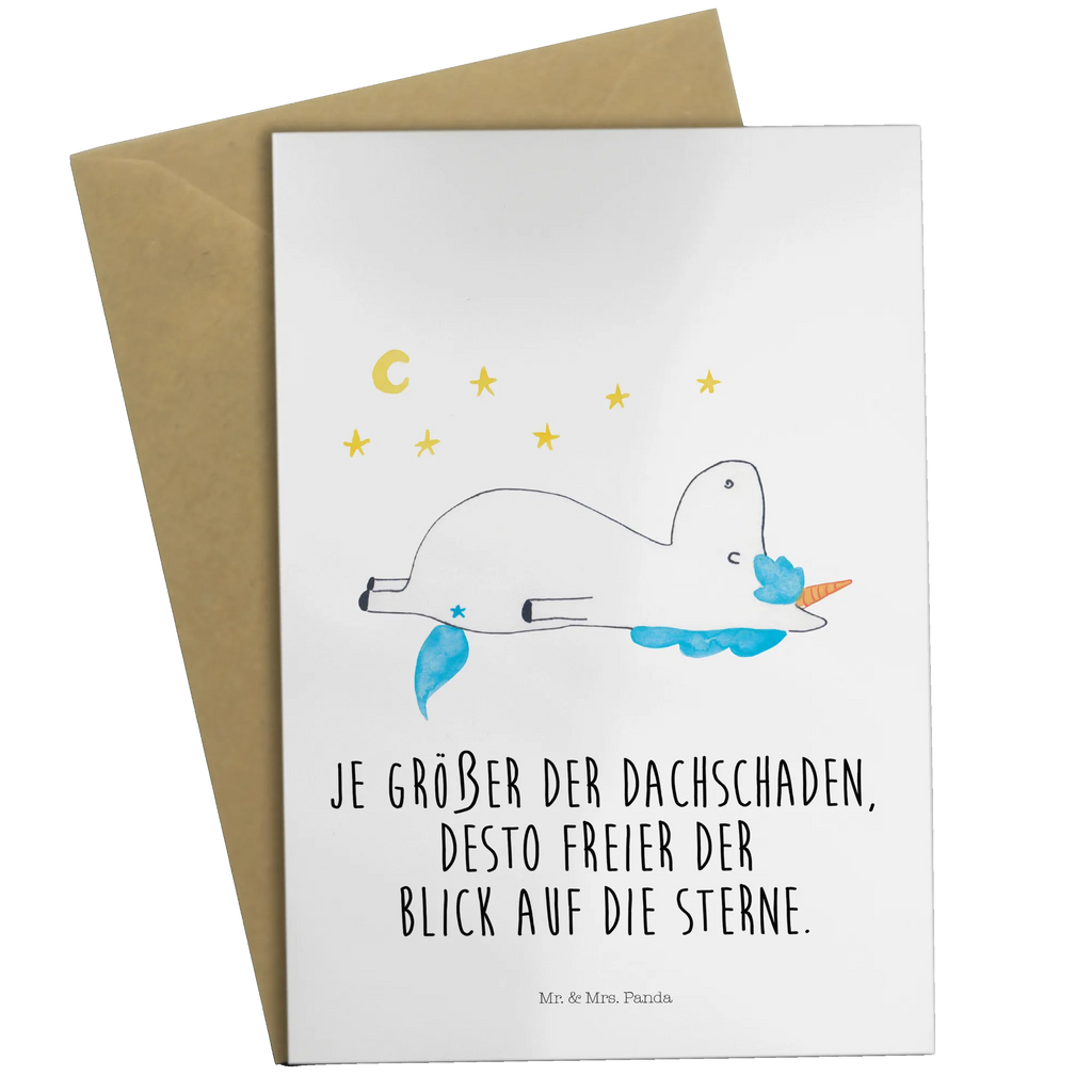 Grußkarte Einhorn Sternenhimmel Grußkarte, Klappkarte, Einladungskarte, Glückwunschkarte, Hochzeitskarte, Geburtstagskarte, Karte, Ansichtskarten, Einhorn, Einhörner, Einhorn Deko, Pegasus, Unicorn, Sterne, Dachschaden, Verrückt, Sternenhimmel