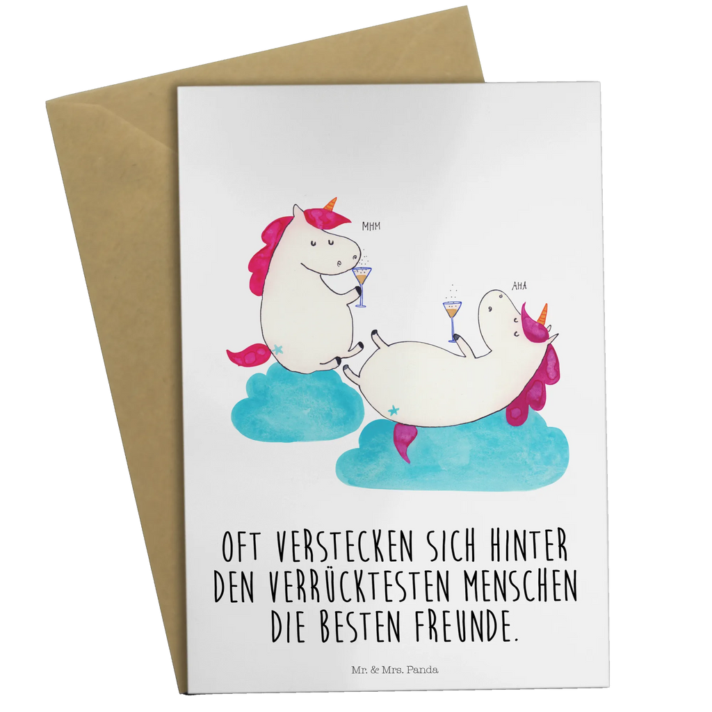 Grußkarte Einhorn Sekt Grußkarte, Klappkarte, Einladungskarte, Glückwunschkarte, Hochzeitskarte, Geburtstagskarte, Karte, Ansichtskarten, Einhorn, Einhörner, Einhorn Deko, Pegasus, Unicorn, Freundinnen, Freundin, BFF, Sekt, Mädelsabend, Spaß, Party, Korken, Anstoßen, Beste