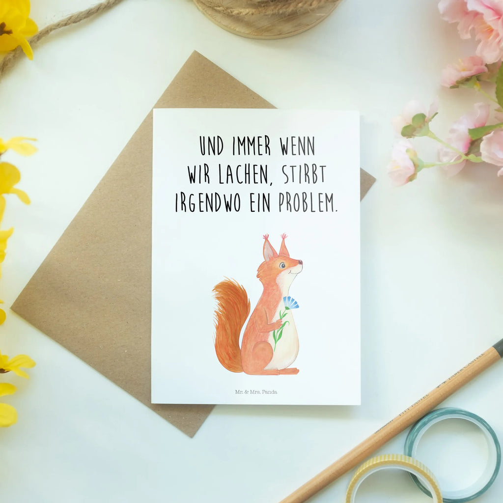 Grußkarte Eichhörnchen Blume Grußkarte, Klappkarte, Einladungskarte, Glückwunschkarte, Hochzeitskarte, Geburtstagskarte, Karte, Ansichtskarten, Tiermotive, Gute Laune, lustige Sprüche, Tiere, Eichhörnchen, Eichhorn, Spruch positiv, Lachen, Spaß, Motivation Sprüche, Motivation Bilder, glücklich Spruch, Spruch Deko