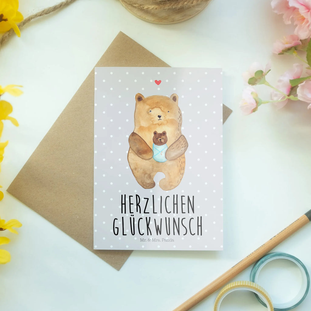 Grußkarte Bär Baby Grußkarte, Klappkarte, Einladungskarte, Glückwunschkarte, Hochzeitskarte, Geburtstagskarte, Karte, Ansichtskarten, Bär, Teddy, Teddybär, Eltern, Mutter, Baby, Taufe, Geburt, Nichte, Neffe, Enkel, Enkelin, Täufling, Geburtstag, Glückwunsch