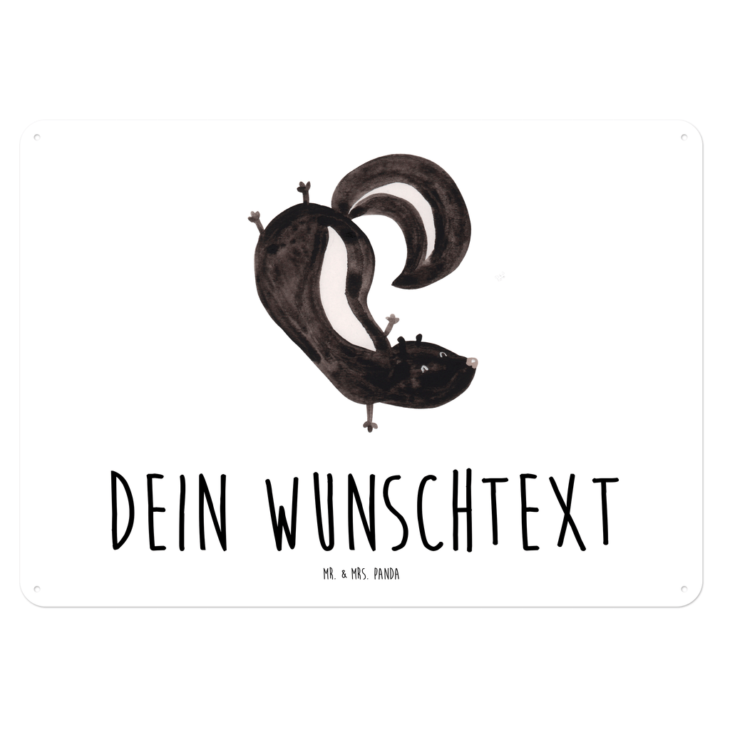 Personalisiertes Blechschild Stinktier Handstand Blechschild, Metallschild, Geschenk Schild, Schild, Magnet-Metall-Schild, Deko Schild, Wandschild, Wand-Dekoration, Türschild, Stinktier, Skunk, Wildtier, Raubtier, Stinker, Stinki, Spielplatz, verpielt, Kind