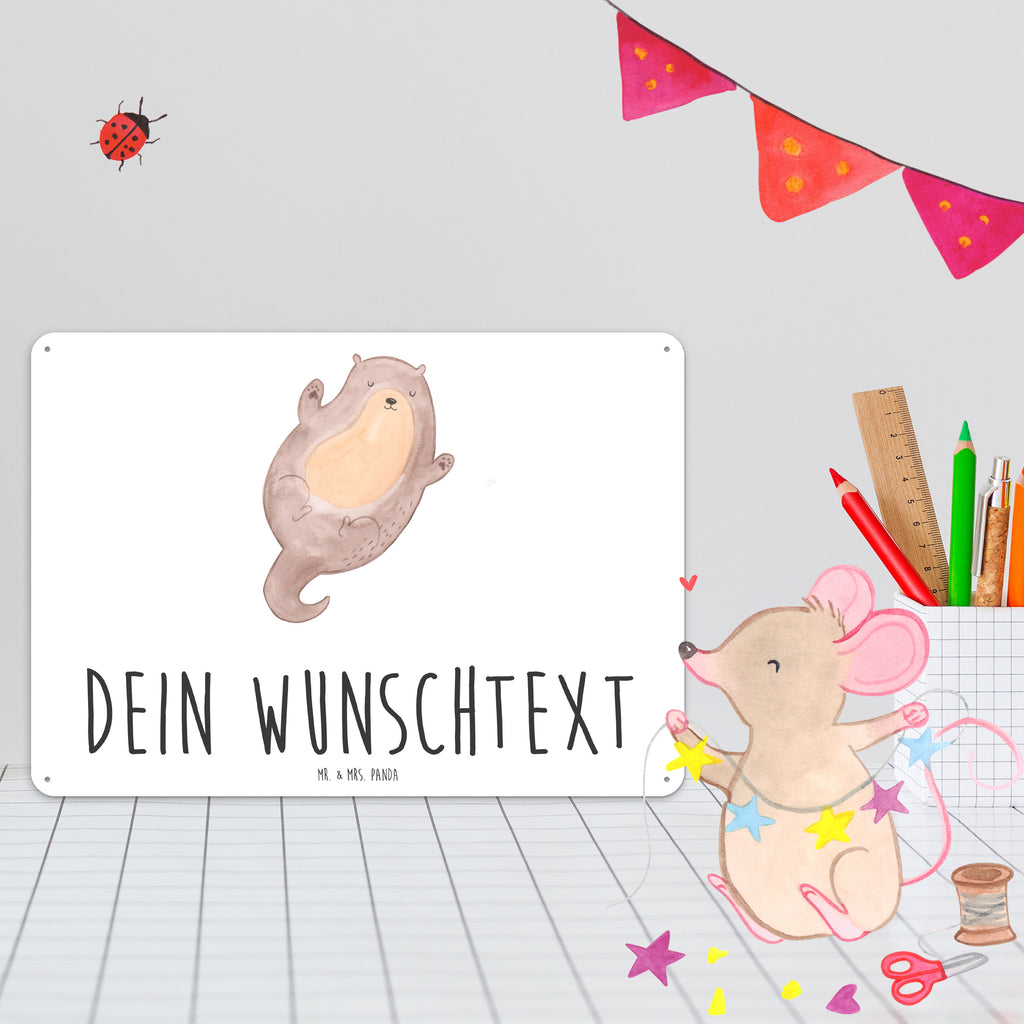 Personalisiertes Blechschild Otter Umarmen Blechschild, Metallschild, Geschenk Schild, Schild, Magnet-Metall-Schild, Deko Schild, Wandschild, Wand-Dekoration, Türschild, Otter, Fischotter, Seeotter, Otter Seeotter See Otter