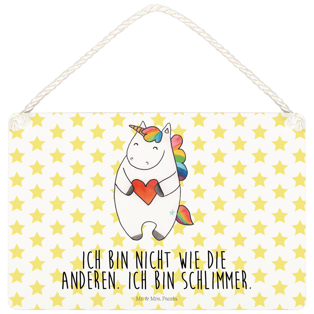 Deko Schild Einhorn Herz Dekoschild, Deko Schild, Schild, Tür Schild, Türschild, Holzschild, Wandschild, Wanddeko, Einhorn, Einhörner, Einhorn Deko, Pegasus, Unicorn, Herz, schlimm, böse, witzig, lustig, Freundin, anders, bunt