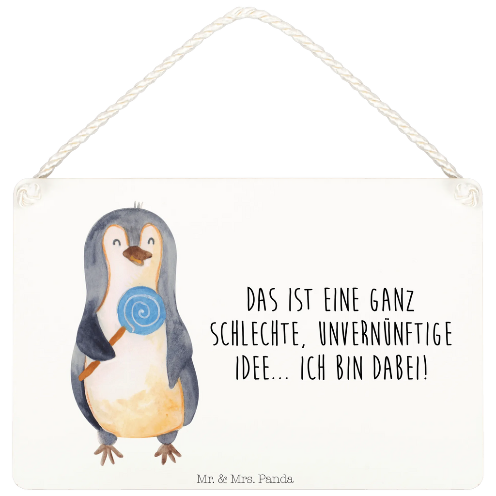 Deko Schild Pinguin Lolli Dekoschild, Deko Schild, Schild, Tür Schild, Türschild, Holzschild, Wandschild, Wanddeko, Pinguin, Pinguine, Lolli, Süßigkeiten, Blödsinn, Spruch, Rebell, Gauner, Ganove, Rabauke