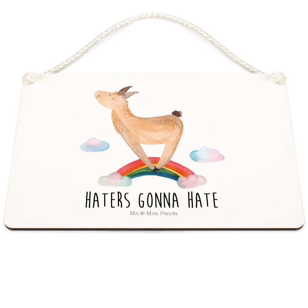 Deko Schild Lama Regenbogen Dekoschild, Deko Schild, Schild, Tür Schild, Türschild, Holzschild, Wandschild, Wanddeko, Lama, Alpaka, Lamas, Regenbogen, Haters gonna hate, Haters, Selbstständig, Außenseiter, Schule, Abi, Hobby, Wolkenland, Freiheit