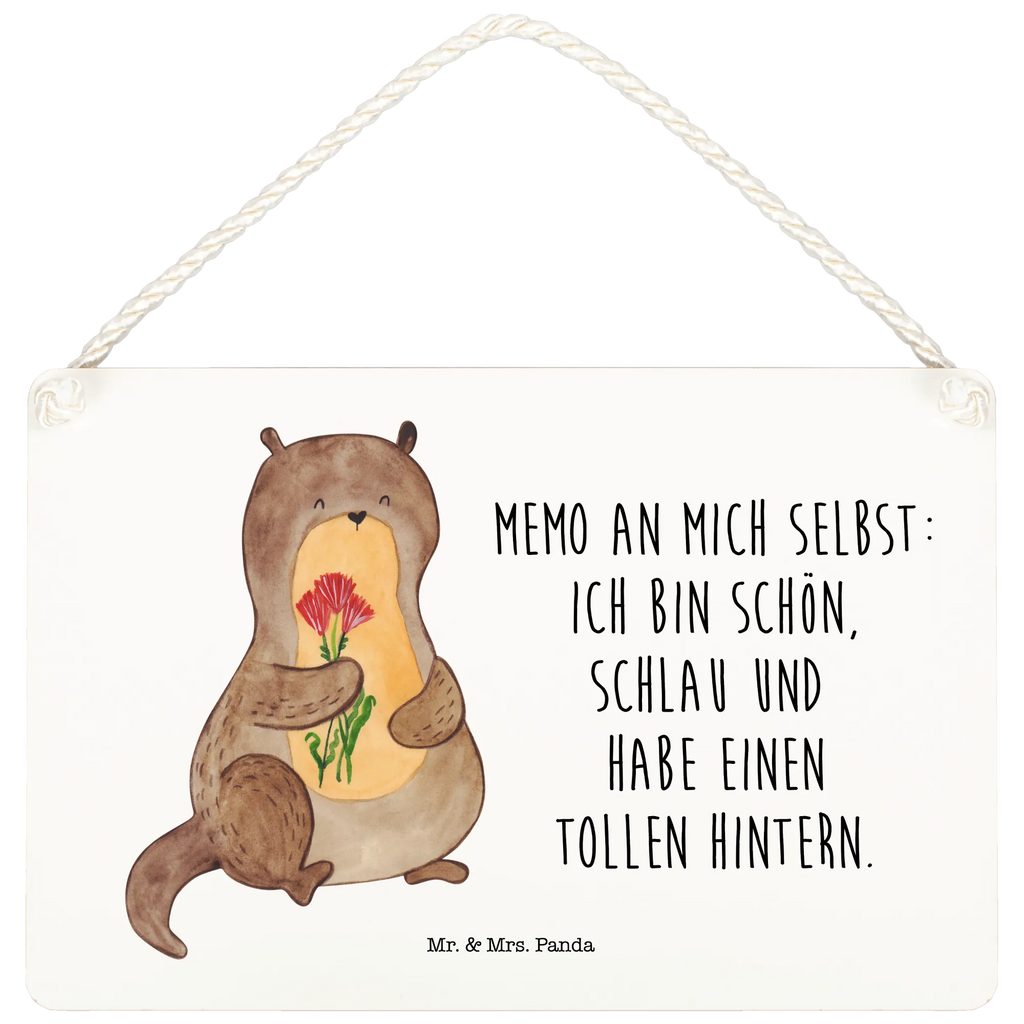 Deko Schild Otter Blumenstrauß Dekoschild, Deko Schild, Schild, Tür Schild, Türschild, Holzschild, Wandschild, Wanddeko, Otter, Fischotter, Seeotter, Otter Seeotter See Otter