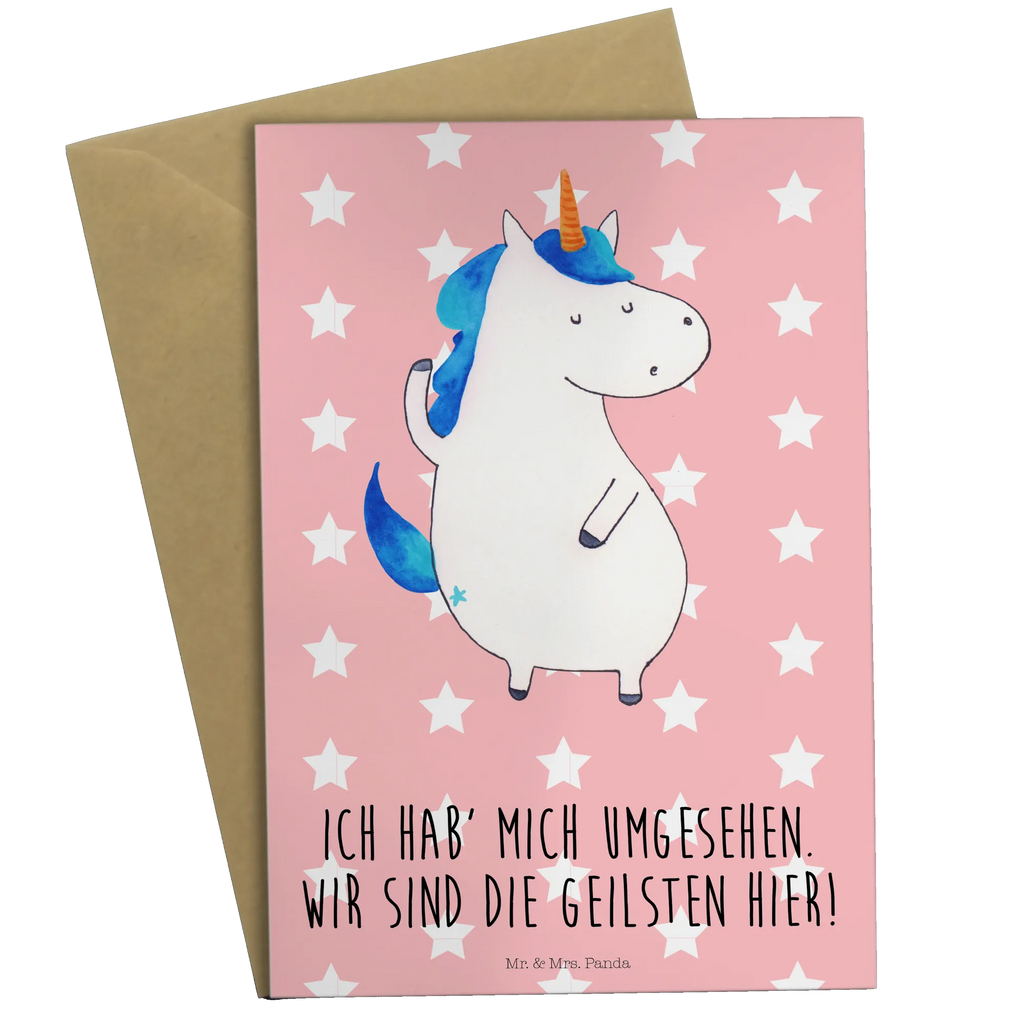 Grußkarte Einhorn Mann Grußkarte, Klappkarte, Einladungskarte, Glückwunschkarte, Hochzeitskarte, Geburtstagskarte, Karte, Ansichtskarten, Einhorn, Einhörner, Einhorn Deko, Unicorn, cool, Mann, Freundin, Familie, bester Freund, BFF, Party, hübsch, beste