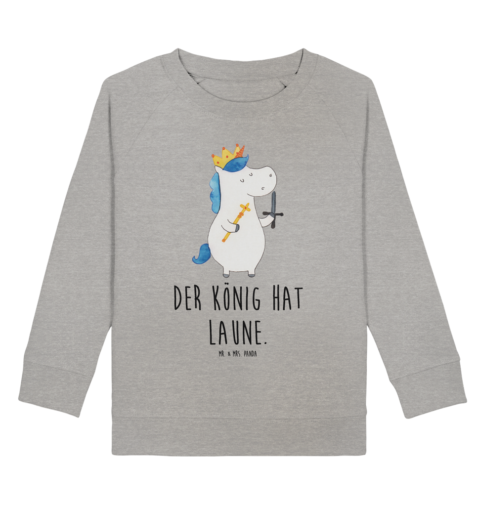 Organic Kinder Pullover Einhorn König mit Schwert Kinder Pullover, Kinder Sweatshirt, Jungen, Mädchen, Einhorn, Einhörner, Einhorn Deko, Pegasus, Unicorn, König, Ritter, Mittelalter