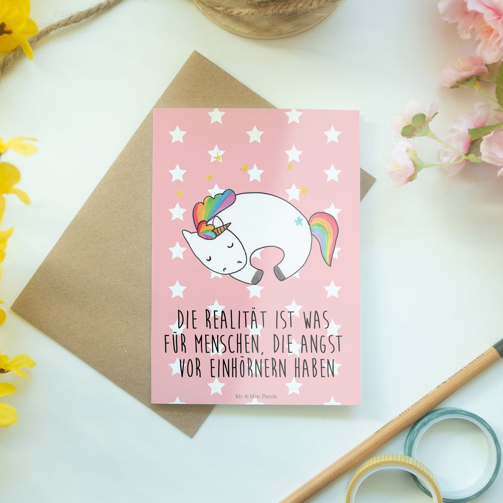 Grußkarte Einhorn Nacht Grußkarte, Klappkarte, Einladungskarte, Glückwunschkarte, Hochzeitskarte, Geburtstagskarte, Karte, Ansichtskarten, Einhorn, Einhörner, Einhorn Deko, Pegasus, Unicorn, Träume, Traum, unicorn, Realität, Menschen, Geschenk, Ruhe, Freundin