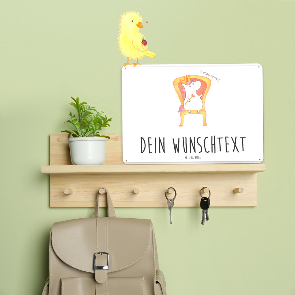 Personalisiertes Blechschild Einhorn König Blechschild, Metallschild, Geschenk Schild, Schild, Magnet-Metall-Schild, Deko Schild, Wandschild, Wand-Dekoration, Türschild, Einhorn, Einhörner, Einhorn Deko, Pegasus, Unicorn, König, Präsident, Bundeskanzler, Herrscher, Kaiser, Prinzessin, Krone