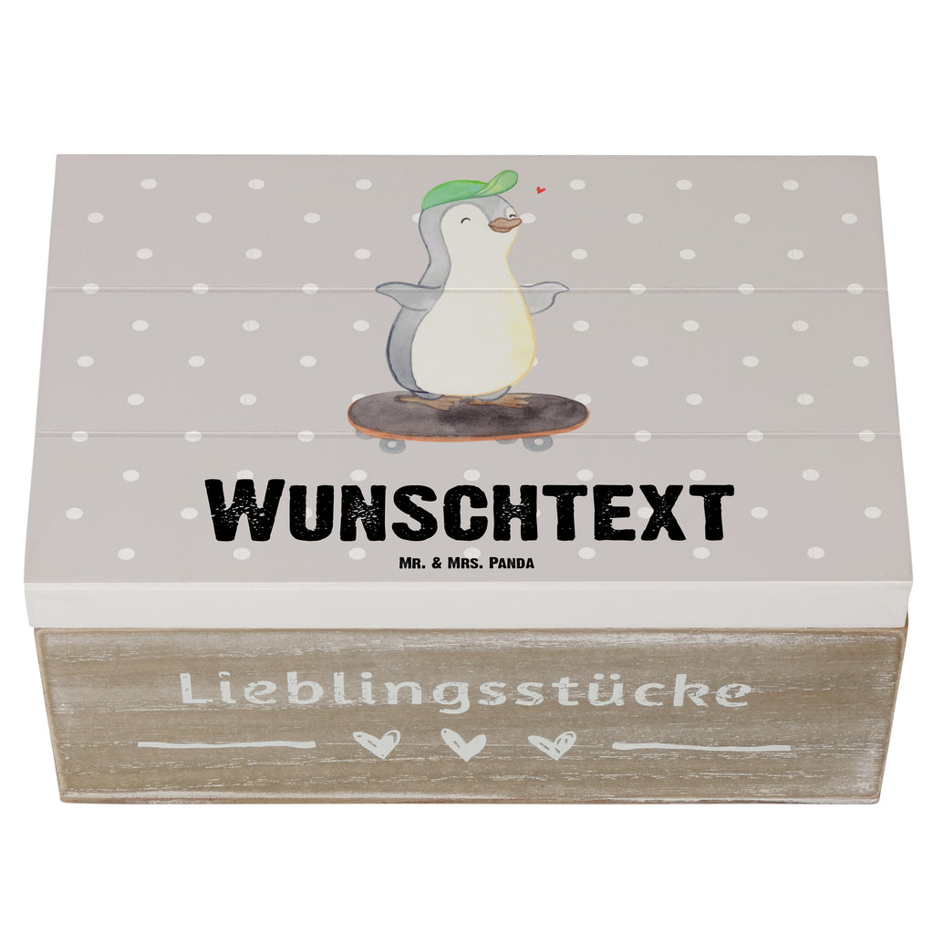 Personalisierte Holzkiste Pinguin Skateboarden Holzkiste mit Namen, Kiste mit Namen, Schatzkiste mit Namen, Truhe mit Namen, Schatulle mit Namen, Erinnerungsbox mit Namen, Erinnerungskiste, mit Namen, Dekokiste mit Namen, Aufbewahrungsbox mit Namen, Holzkiste Personalisiert, Kiste Personalisiert, Schatzkiste Personalisiert, Truhe Personalisiert, Schatulle Personalisiert, Erinnerungsbox Personalisiert, Erinnerungskiste Personalisiert, Dekokiste Personalisiert, Aufbewahrungsbox Personalisiert, Geschenkbox personalisiert, GEschenkdose personalisiert, Geschenk, Sport, Sportart, Hobby, Schenken, Danke, Dankeschön, Auszeichnung, Gewinn, Sportler, Skateboarden, Skateboard fahren, Skaten, Skateboard, Skateplatz