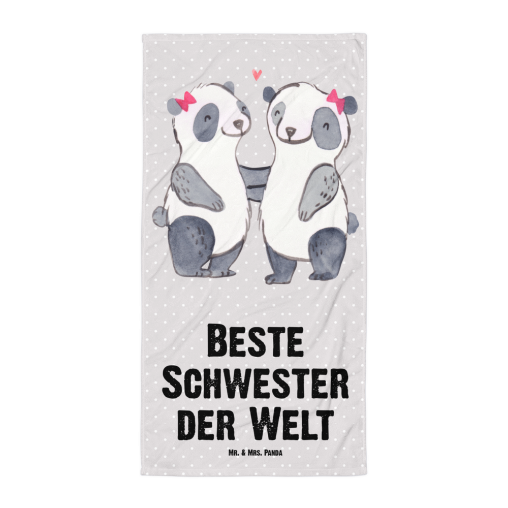 XL Badehandtuch Panda Beste Schwester der Welt Handtuch, Badetuch, Duschtuch, Strandtuch, Saunatuch, für, Dankeschön, Geschenk, Schenken, Geburtstag, Geburtstagsgeschenk, Geschenkidee, Danke, Bedanken, Mitbringsel, Freude machen, Geschenktipp, Schwestern, Schwester, Geschwister, Schwesterherz, Sister, Familie, Kleinigkeit, Beste, Tochter, Liebe, Kinder