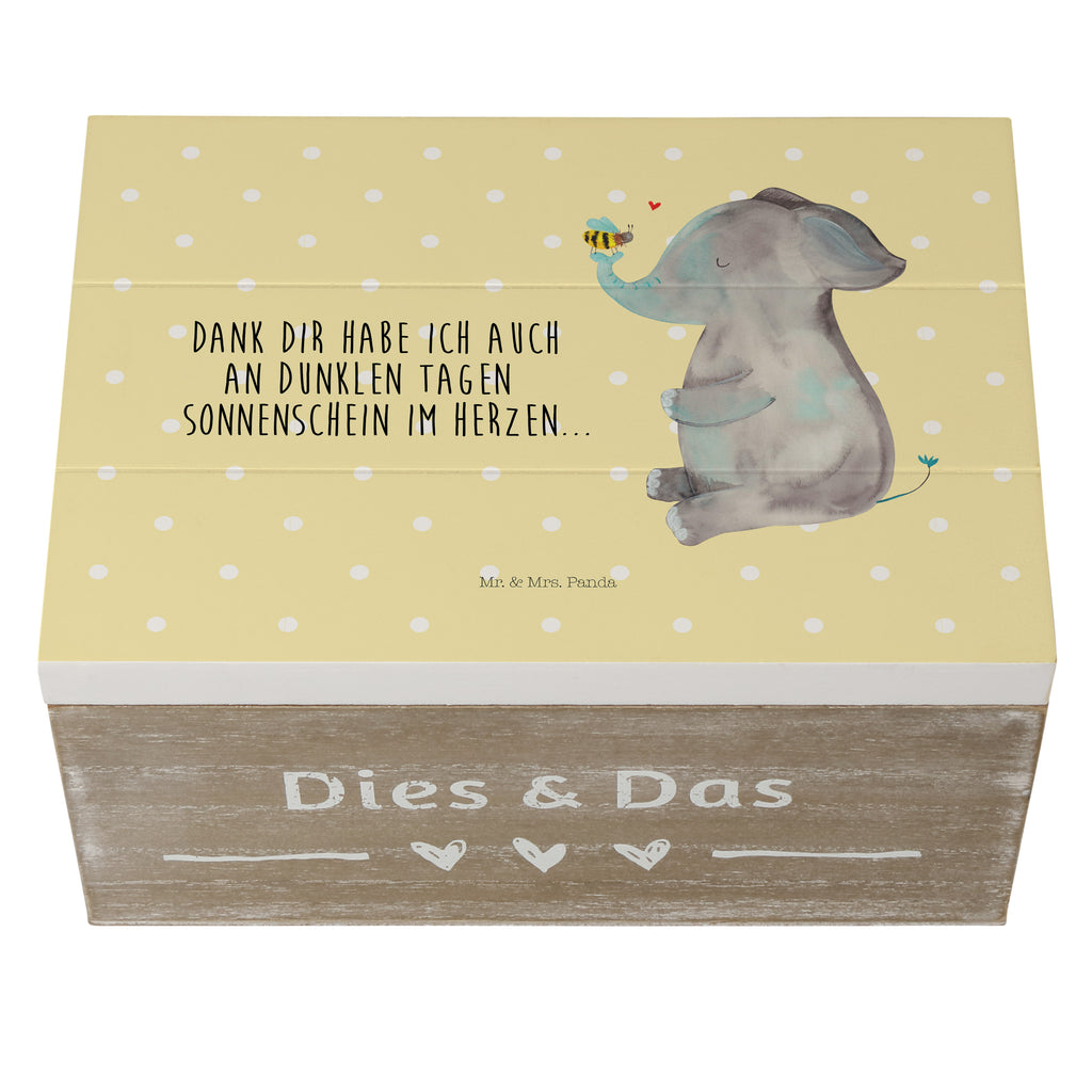 Holzkiste Elefant & Biene Holzkiste, Kiste, Schatzkiste, Truhe, Schatulle, XXL, Erinnerungsbox, Erinnerungskiste, Dekokiste, Aufbewahrungsbox, Geschenkbox, Geschenkdose, Tiermotive, Gute Laune, lustige Sprüche, Tiere, Elefant, Biene, Liebe, Liebesbeweis, Jahrestag, Liebesgeschenk, Heiratsantrag, Hochzeitsgeschenk, Liebesspruch