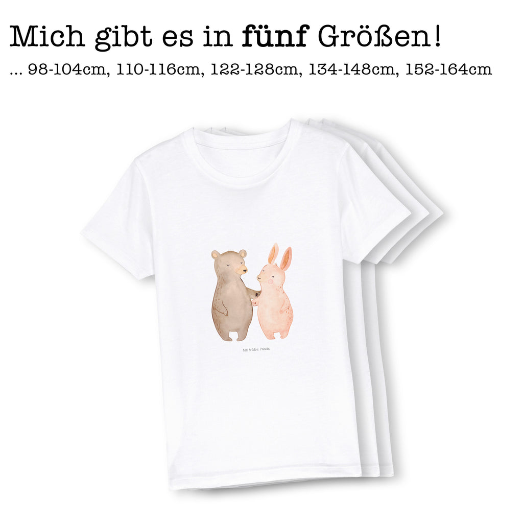 Organic Kinder T-Shirt Bär und Hase Umarmen Kinder T-Shirt, Kinder T-Shirt Mädchen, Kinder T-Shirt Jungen, Liebe, Partner, Freund, Freundin, Ehemann, Ehefrau, Heiraten, Verlobung, Heiratsantrag, Liebesgeschenk, Jahrestag, Hocheitstag, Freunde, bester Freund, Hase, Bär, Bärchen, best friends