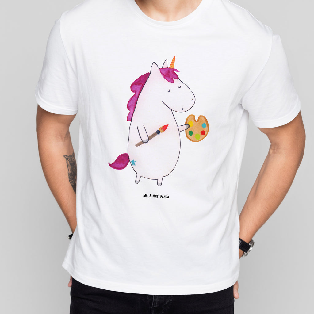 T-Shirt Standard Einhorn Künstler T-Shirt, Shirt, Tshirt, Lustiges T-Shirt, T-Shirt mit Spruch, Party, Junggesellenabschied, Jubiläum, Geburstag, Herrn, Damen, Männer, Frauen, Schlafshirt, Nachthemd, Sprüche, Einhorn, Einhörner, Einhorn Deko, Pegasus, Unicorn, Englisch, Künstler, Artist, Malen, Zeichnen, Welt, Farbe, Stift, Pinsel, Geschenk, Maler