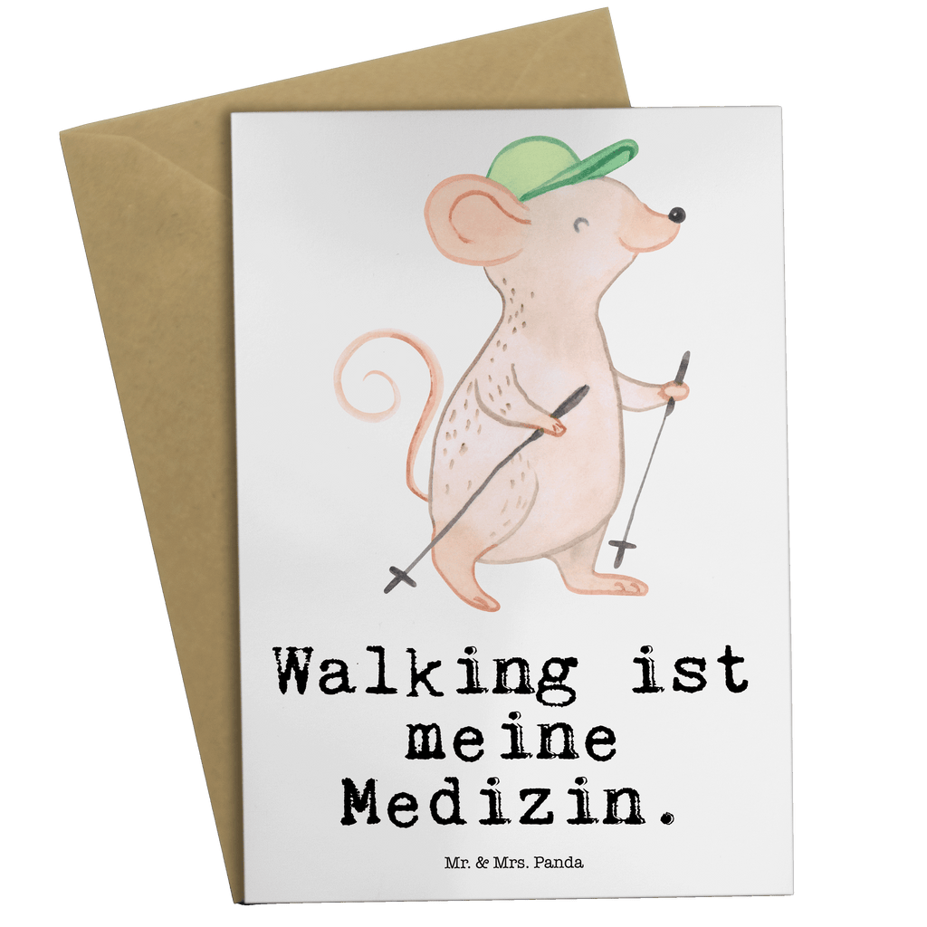 Grußkarte Maus Walking Medizin Grußkarte, Klappkarte, Einladungskarte, Glückwunschkarte, Hochzeitskarte, Geburtstagskarte, Karte, Ansichtskarten, Geschenk, Sport, Sportart, Hobby, Schenken, Danke, Dankeschön, Auszeichnung, Gewinn, Sportler, Walking, Walken, schnelles Gehen, Spazieren gehen