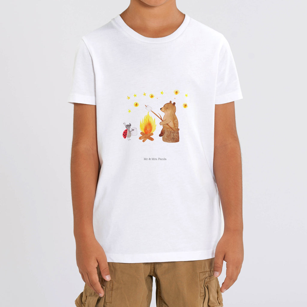 Organic Kinder T-Shirt Bär & Marienkäfer Lagerfeuer Kinder T-Shirt, Kinder T-Shirt Mädchen, Kinder T-Shirt Jungen, Bär, Teddy, Teddybär, Lagerfeuer