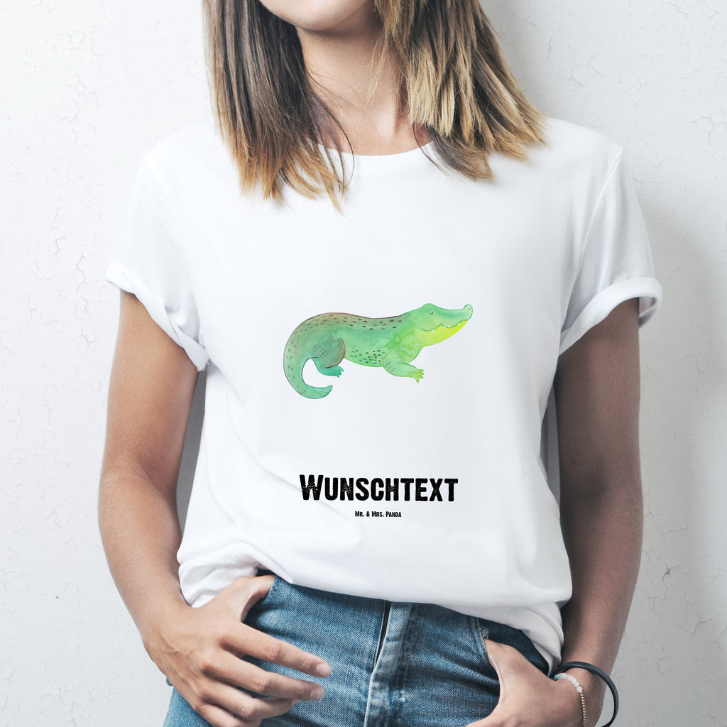 Personalisiertes T-Shirt Krokodil T-Shirt Personalisiert, T-Shirt mit Namen, T-Shirt mit Aufruck, Männer, Frauen, Wunschtext, Bedrucken, Meerestiere, Meer, Urlaub, Krokodil, Krokodile, verrückt sein, spontan sein, Abenteuerlust, Reiselust, Freundin, beste Freundin, Lieblingsmensch