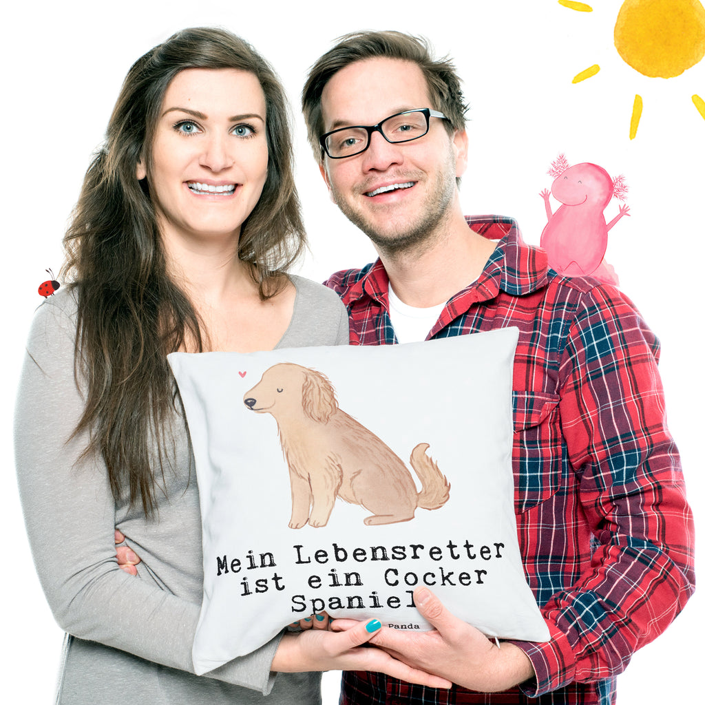 40x40 Kissen Cocker Spaniel Lebensretter Kissenhülle, Kopfkissen, Sofakissen, Dekokissen, Motivkissen, Hund, Hunderasse, Rassehund, Hundebesitzer, Geschenk, Tierfreund, Schenken, Welpe, Englische Cockerspaniel, Cocker Spaniel