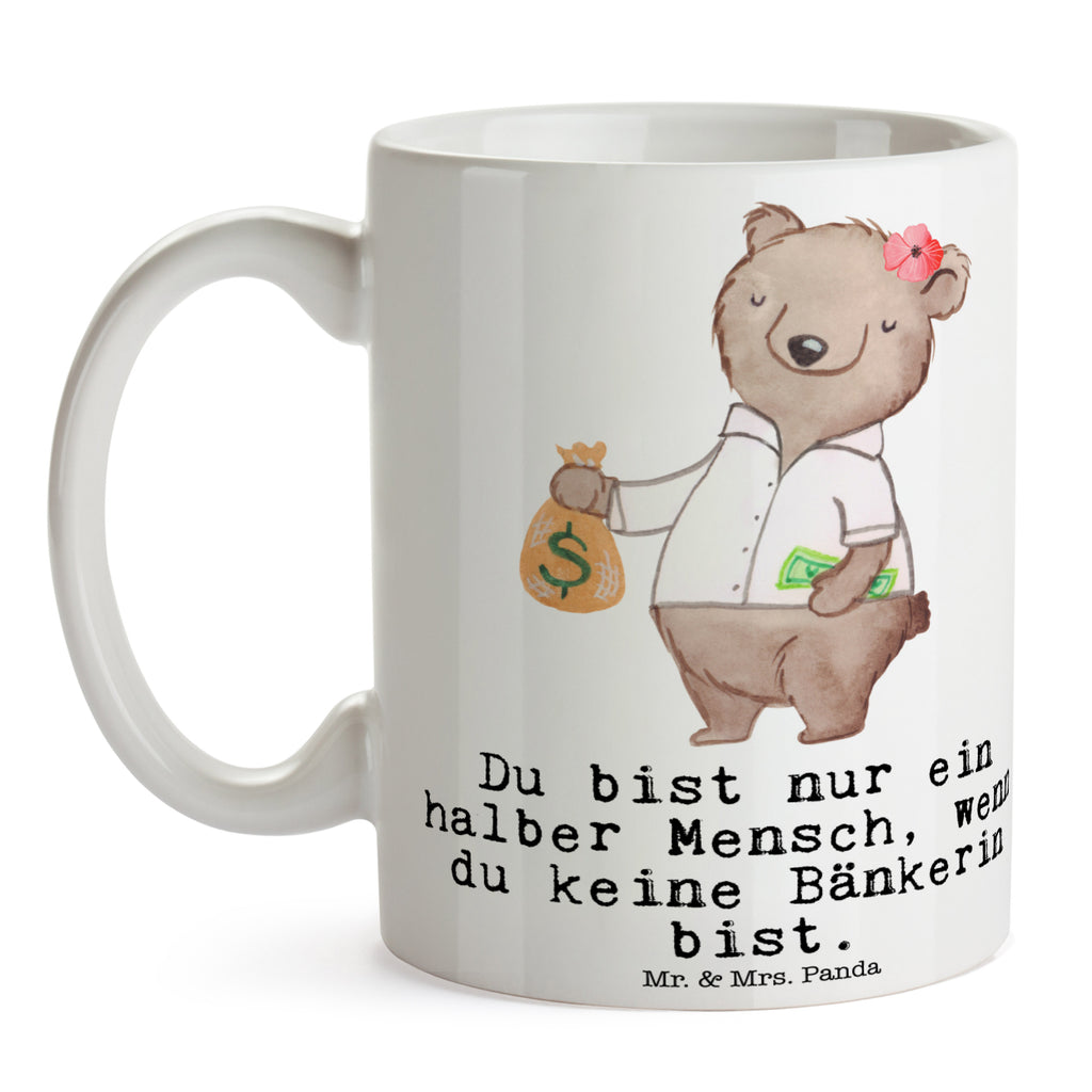 Tasse Bänkerin mit Herz Tasse, Kaffeetasse, Teetasse, Becher, Kaffeebecher, Teebecher, Keramiktasse, Porzellantasse, Büro Tasse, Geschenk Tasse, Tasse Sprüche, Tasse Motive, Kaffeetassen, Tasse bedrucken, Designer Tasse, Cappuccino Tassen, Schöne Teetassen, Beruf, Ausbildung, Jubiläum, Abschied, Rente, Kollege, Kollegin, Geschenk, Schenken, Arbeitskollege, Mitarbeiter, Firma, Danke, Dankeschön, Bänkerin, Bankfachfrau, Bankangestellte, Bankberaterin