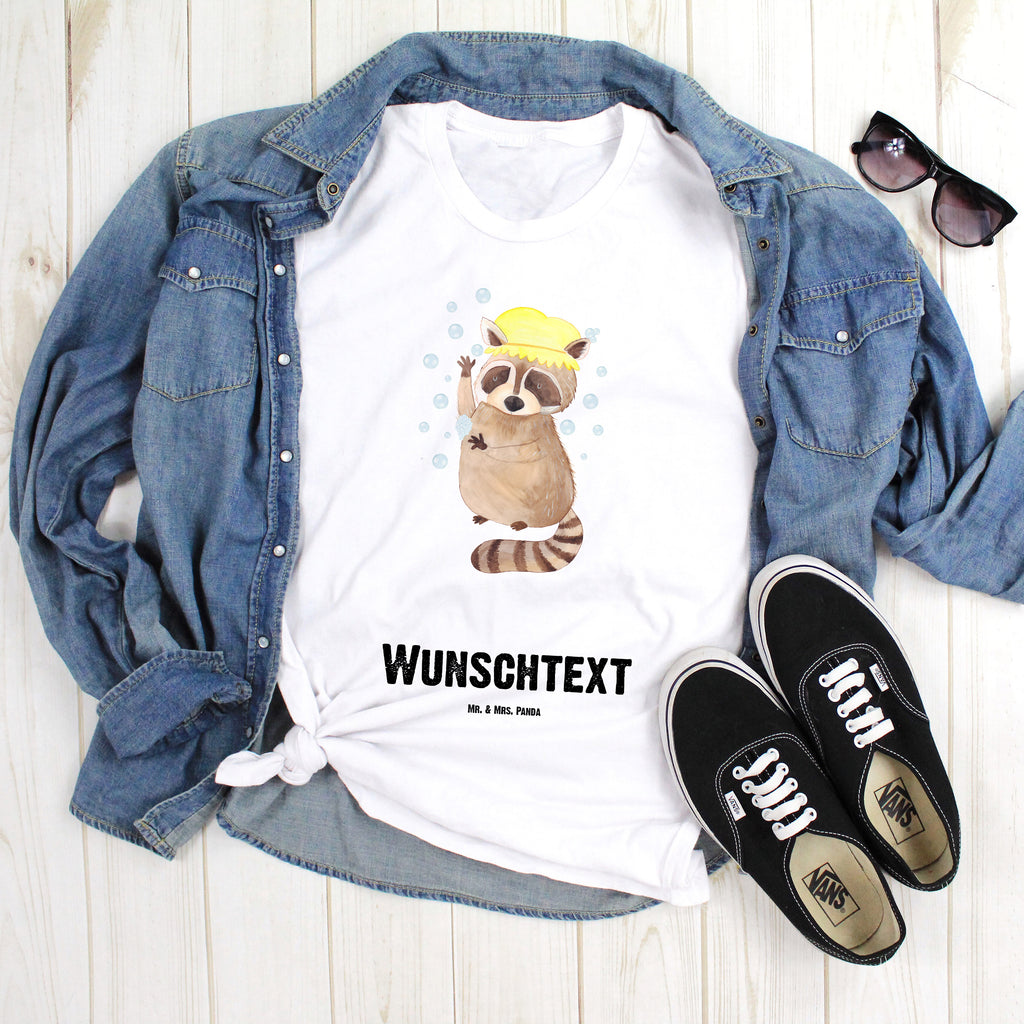 Personalisiertes T-Shirt Waschbär T-Shirt Personalisiert, T-Shirt mit Namen, T-Shirt mit Aufruck, Männer, Frauen, Wunschtext, Bedrucken, Tiermotive, Gute Laune, lustige Sprüche, Tiere, Waschbär, Tagträumen, Plan, Fröhlich, waschen, Seifenblasen