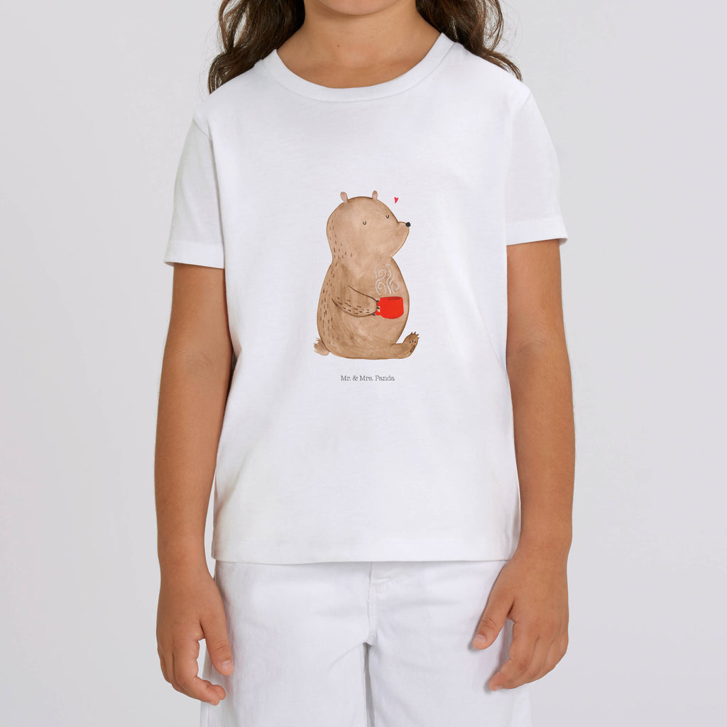 Organic Kinder T-Shirt Bär Kaffee Kinder T-Shirt, Kinder T-Shirt Mädchen, Kinder T-Shirt Jungen, Bär, Teddy, Teddybär, Kaffee, Coffee, Bären, guten Morgen, Morgenroutine, Welt erobern, Welt retten, Motivation