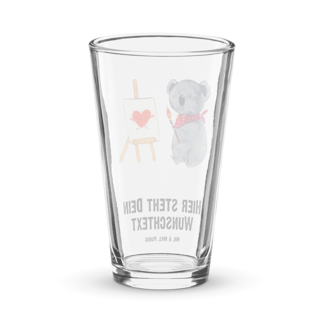 Personalisiertes Trinkglas Koala Künstler Personalisiertes Trinkglas, Personalisiertes Glas, Personalisiertes Pint Glas, Personalisiertes Bierglas, Personalisiertes Cocktail Glas, Personalisiertes Wasserglas, Glas mit Namen, Glas selber bedrucken, Wunschtext, Selbst drucken, Wunschname, Koala, Koalabär, Liebe, Liebensbeweis, Liebesgeschenk, Gefühle, Künstler, zeichnen