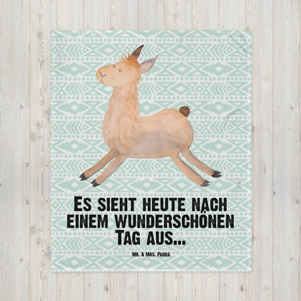 Babydecke Lama Springen Babydecke, Babygeschenk, Geschenk Geburt, Babyecke Kuscheldecke, Krabbeldecke, Lama, Alpaka, Lamas, Lieblingstag, Happy day, fröhlich, Glück, Freundin, Liebeskummer, Neustart, guten Morgen, Start, Prüfung, Abitur