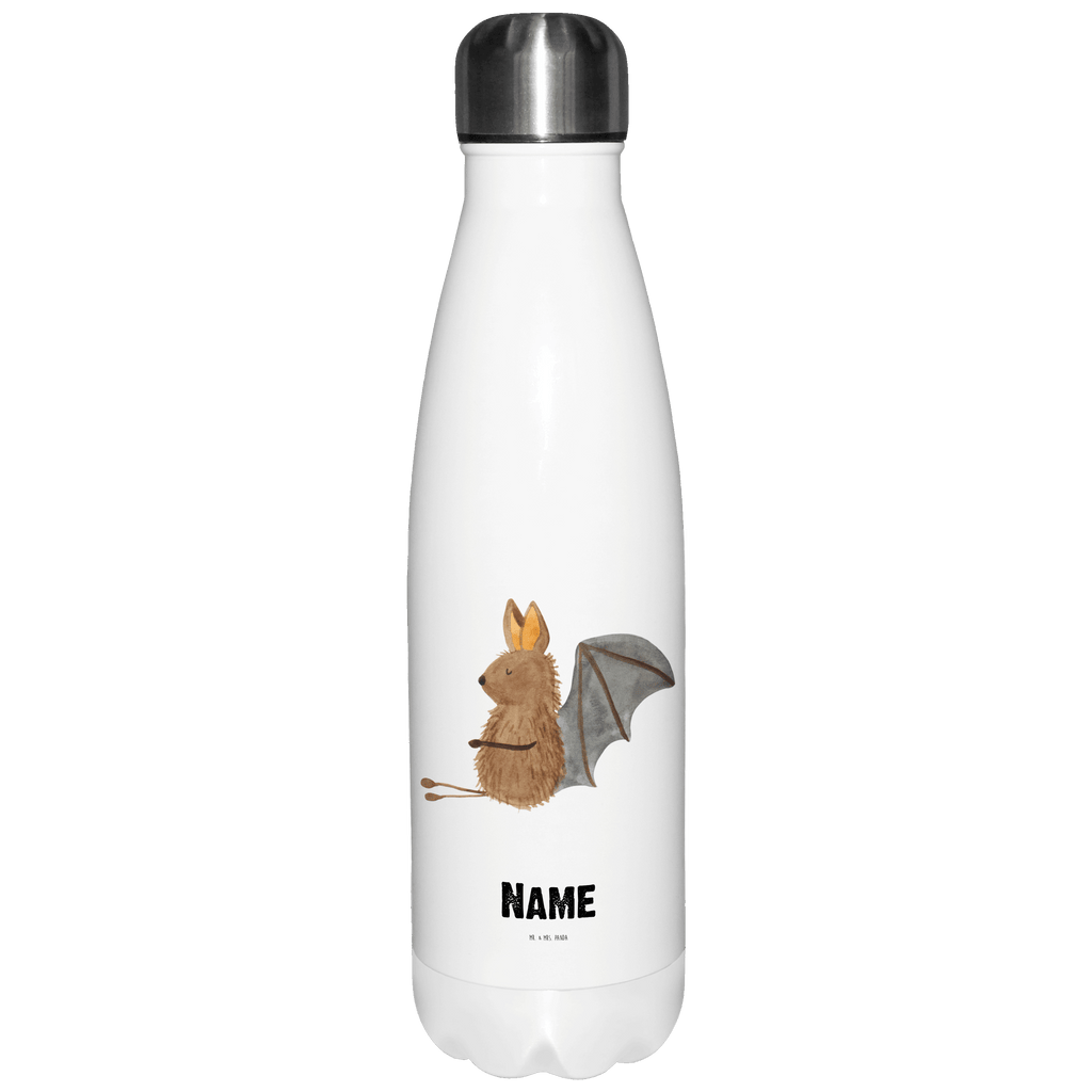 Personalisierte Thermosflasche Fledermaus sitzend Personalisierte Isolierflasche, Personalisierte Thermoflasche, Personalisierte Trinkflasche, Trinkflasche Mit Namen, Wunschname, Bedrucken, Namensflasche, Tiermotive, Gute Laune, lustige Sprüche, Tiere, Fledermaus, Fledermäuse, Motivation, entspannen