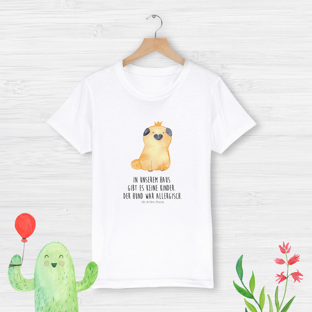 Organic Kinder T-Shirt Mops Krone Kinder T-Shirt, Kinder T-Shirt Mädchen, Kinder T-Shirt Jungen, Hund, Hundemotiv, Haustier, Hunderasse, Tierliebhaber, Hundebesitzer, Sprüche, Mops, allergisch, kinderlos, Hausregel, Hundebesitzer. Spruch, lustig