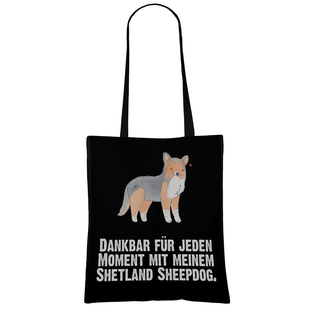 Tragetasche Shetland Sheepdog Moment Beuteltasche, Beutel, Einkaufstasche, Jutebeutel, Stoffbeutel, Hund, Hunderasse, Rassehund, Hundebesitzer, Geschenk, Tierfreund, Schenken, Welpe, Shetland Sheepdog, Sheltie