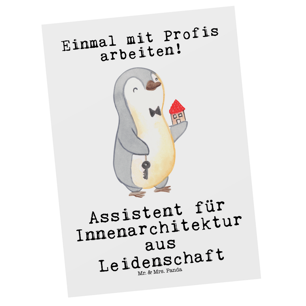 Postkarte Assistent für Innenarchitektur aus Leidenschaft Postkarte, Karte, Geschenkkarte, Grußkarte, Einladung, Ansichtskarte, Geburtstagskarte, Einladungskarte, Dankeskarte, Ansichtskarten, Einladung Geburtstag, Einladungskarten Geburtstag, Beruf, Ausbildung, Jubiläum, Abschied, Rente, Kollege, Kollegin, Geschenk, Schenken, Arbeitskollege, Mitarbeiter, Firma, Danke, Dankeschön