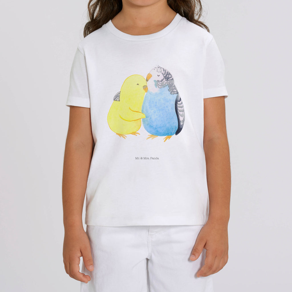 Organic Kinder T-Shirt Wellensittich Liebe Kinder T-Shirt, Kinder T-Shirt Mädchen, Kinder T-Shirt Jungen, Liebe, Partner, Freund, Freundin, Ehemann, Ehefrau, Heiraten, Verlobung, Heiratsantrag, Liebesgeschenk, Jahrestag, Hocheitstag, Vögel, Wellensittich, Nähe, Kuscheln, Vertrauen