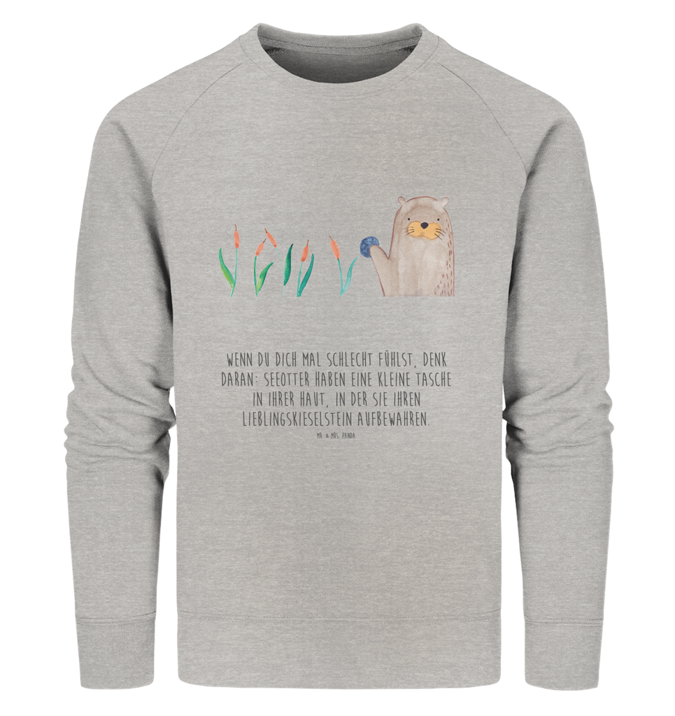 Organic Pullover Otter Stein Pullover, Pullover Männer, Pullover Frauen, Sweatshirt, Sweatshirt Männer, Sweatshirt Frauen, Unisex, Otter, Fischotter, Seeotter, Otter Seeotter See Otter