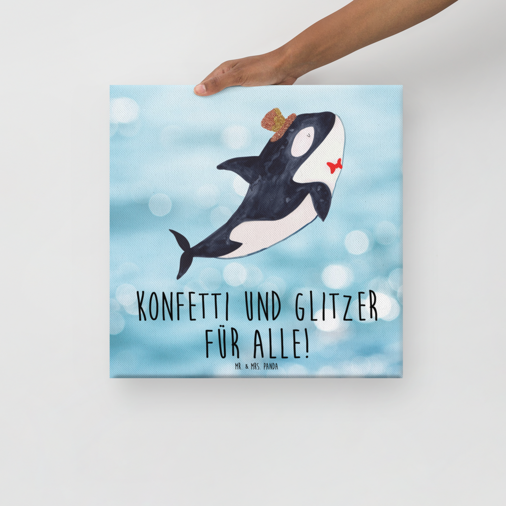 Leinwand Bild Orca Zylinder Leinwand, Bild, Kunstdruck, Wanddeko, Dekoration, Meerestiere, Meer, Urlaub, Narwal, Glitter, Konfetti, Glitzer, Geburtstag, Feier, Fete, Fest, Glückwunsch, Orca