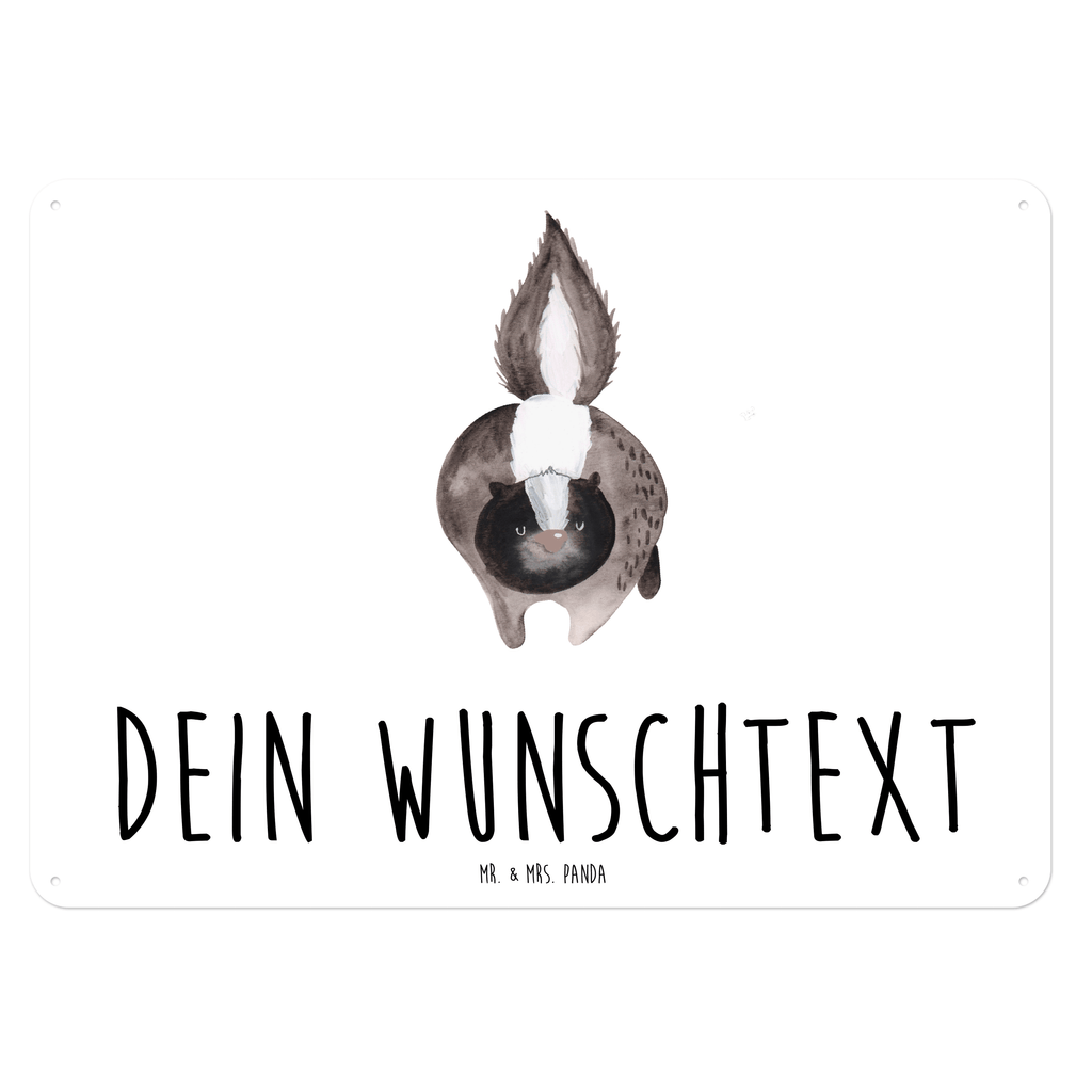 Personalisiertes Blechschild Stinktier Angriff Blechschild, Metallschild, Geschenk Schild, Schild, Magnet-Metall-Schild, Deko Schild, Wandschild, Wand-Dekoration, Türschild, Stinktier, Skunk, Wildtier, Raubtier, Stinker, Stinki, wütend, Drohung