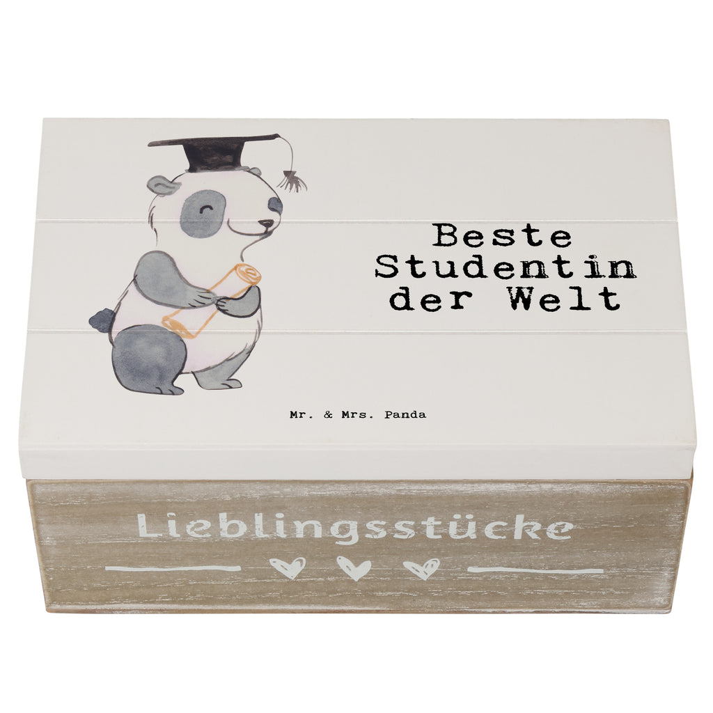 Holzkiste Panda Beste Studentin der Welt Holzkiste, Kiste, Schatzkiste, Truhe, Schatulle, XXL, Erinnerungsbox, Erinnerungskiste, Dekokiste, Aufbewahrungsbox, Geschenkbox, Geschenkdose, für, Dankeschön, Geschenk, Schenken, Geburtstag, Geburtstagsgeschenk, Geschenkidee, Danke, Bedanken, Mitbringsel, Freude machen, Geschenktipp, Studentin, Studium, Tochter, Spaß, Musterschülerin, lustig, Studienabschluss, witzig, Universität, Abschluss, Alumni, Uni, Studenten, Hochschule