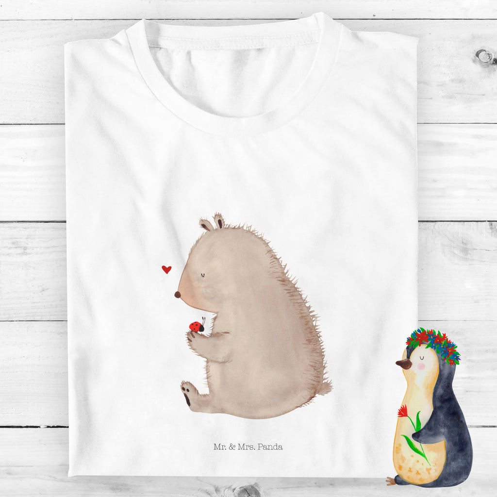 Organic Kinder T-Shirt Bär Marienkäfer Kinder T-Shirt, Kinder T-Shirt Mädchen, Kinder T-Shirt Jungen, Bär, Teddy, Teddybär, Marienkäfer, Liebe, Freiheit, Motivation, Das Leben ist schön