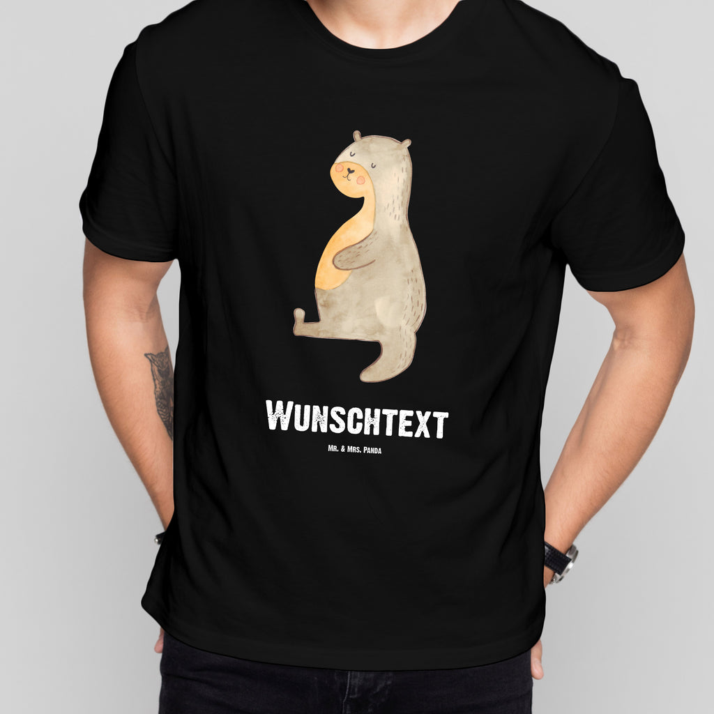 Personalisiertes T-Shirt Otter Bauch T-Shirt Personalisiert, T-Shirt mit Namen, T-Shirt mit Aufruck, Männer, Frauen, Otter, Fischotter, Seeotter, Otter Seeotter See Otter