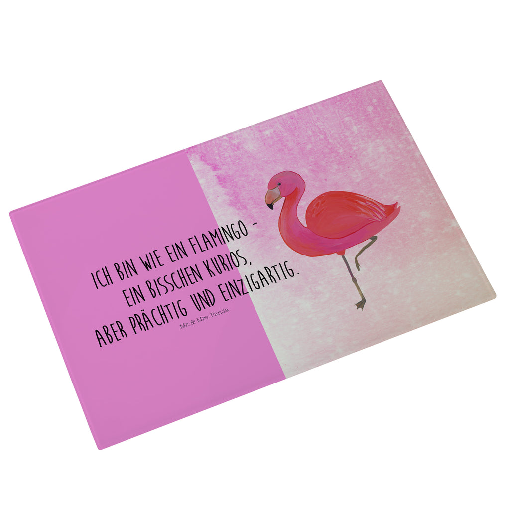 Glasschneidebrett Flamingo classic Glasschneidebrett, Schneidebrett, Flamingo, Einzigartig, Selbstliebe, Stolz, ich, für mich, Spruch, Freundin, Freundinnen, Außenseiter, Sohn, Tochter, Geschwister